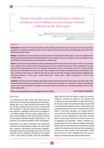 Dietary fat intake and nutritional status indicators of primary school