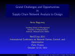 Grand Challenges and Opportunities in Supply Chain Network