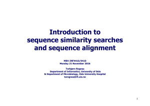 Introduction to sequence similarity searches and sequence