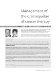 Management of the oral sequelae of cancer therapy