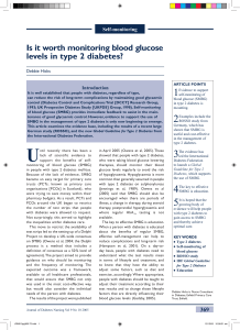 Is it worth monitoring blood glucose levels in type 2 diabetes?