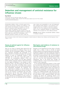 Detection and management of antiviral resistance for influenza