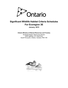 Significant Wildlife Habitat Criteria Schedules For Ecoregion 3E