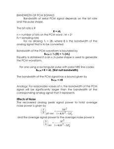 BANDWIDTH OF PCM SIGNALS