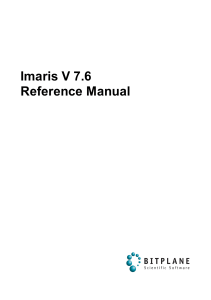 Imaris Reference Manual - The University of Sydney