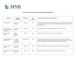 Studies That Use Samples From the Michigan Neonatal Biobank