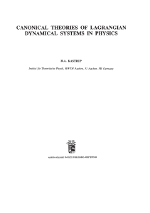 canonical theories of lagrangian dynamical systems in physics