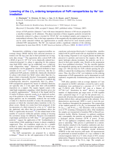 Lowering of the L10 ordering temperature of FePt