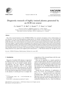 Diagnostic research of highly ionized plasma generated by an ECR