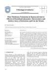 Film Thickness Formation in Nanoscale due to Effects of