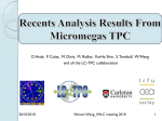 Recent Analysis Results from MicroMegas