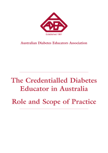 The Credentialled Diabetes Educator in Australia Role and Scope of