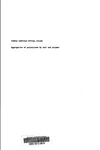 SINGLE PARTICLE OPTICAL SIZING Aggregation of polystyrene by