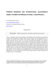 foreign reserves and international adjustments under the bretton