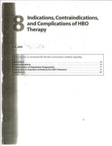 Indications, Contraindications, and Complications of HBO Therapy