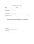 DEPARTMENT OF ENGLISH STUDENT PETITION FORM