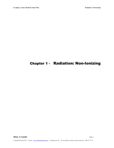 Chapter 1 - Radiation: Non-Ionizing