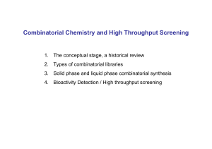 Combinatorial Chemistry and High Throughput Screening