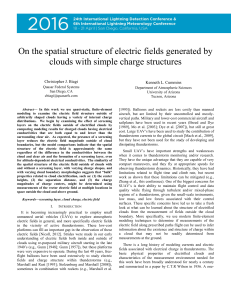 On the spatial structure of electric fields generated by clouds with