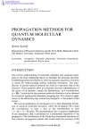 propagation methods for quantum molecular dynamics