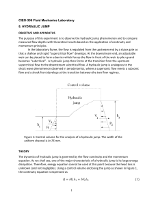 CIEG-306 Fluid Mechanics Laboratory 5. HYDRAULIC JUMP