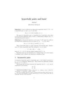 hyperbolic pairs and basis