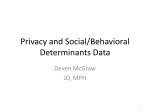 Privacy and Social/Behavioral Determinants Data
