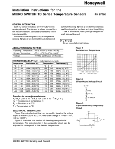 TD Series Temperature Sensors