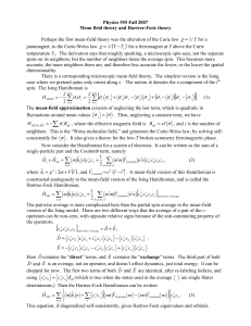 Mean field theory and Hartree