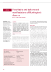 Psychiatric and behavioural manifestations of Huntington`s disease