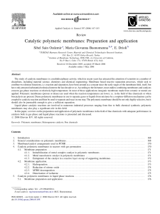 Catalytic polymeric membranes: Preparation and application