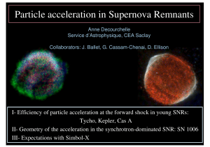 Particle acceleration in Supernova Remnants - CEA-Irfu