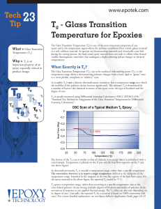 Tg - Glass Transition Temperature for Epoxies