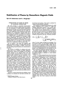 Stabilization of Plasma by Nonuniform Magnetic Fields