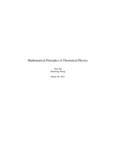 Mathematical Principles of Theoretical Physics