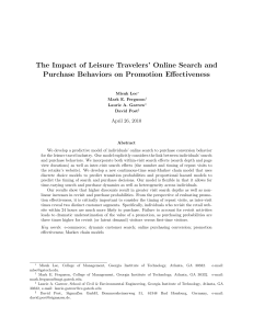 The Impact of Leisure Travelers` Online Search and Purchase