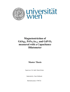 Magnetostriction of GdAg2, PrFe4As12, and GdVO3 measured with