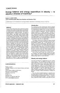 Energy balance and energy expenditure in obesity — is obesity a