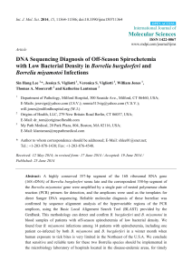 DNA Sequencing Diagnosis of Off-Season Spirochetemia