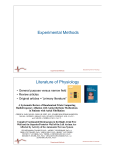 Experimental Methods Literature of Physiology