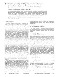 Spontaneous symmetry breaking in quantum