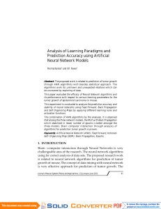 Analysis of Learning Paradigms and Prediction Accuracy using