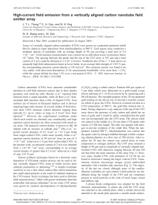 High-current field emission from a vertically aligned