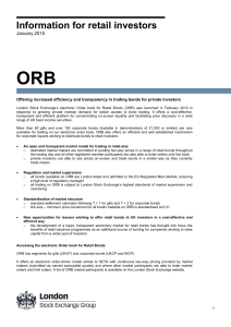 Order book for Retail Bonds factsheet