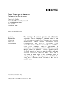 Basic elements of quantum information technology