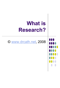 Introduction to Social Research Methods Lecture 1: Outline