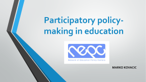 Participatory Policy Making in Education – Marko Kovacic