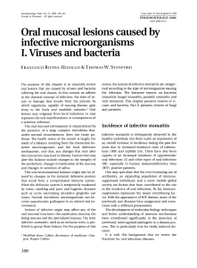 Oral mucosal lesions caused by infective microorganisms I. Viruses
