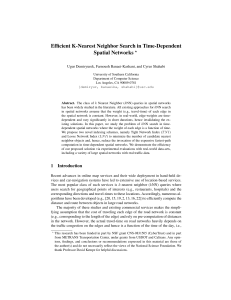 Efficient K-Nearest Neighbor Search in Time