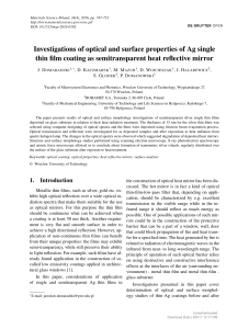 Investigations of optical and surface properties of Ag single thin film